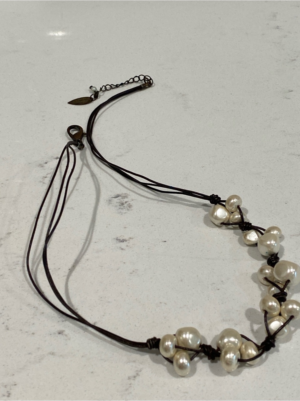 Bohemian style pearl cluster necklace